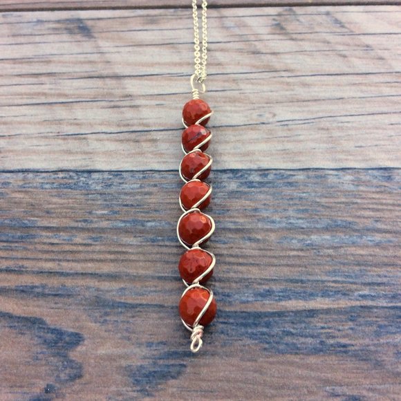 Red Jasper necklace, Root chakra, Sterling Silver, crystal healing - Picture 4 of 7